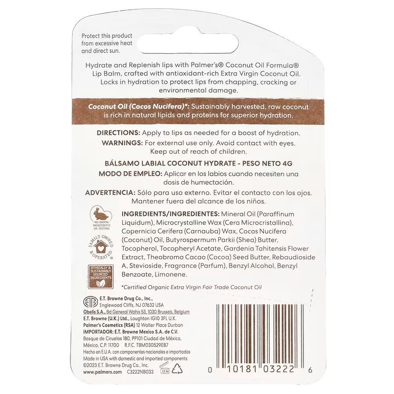 Palmer’s ‏, Coconut Oil Formula® مع فيتامين E ، مرطب شفاه بجوز الهند