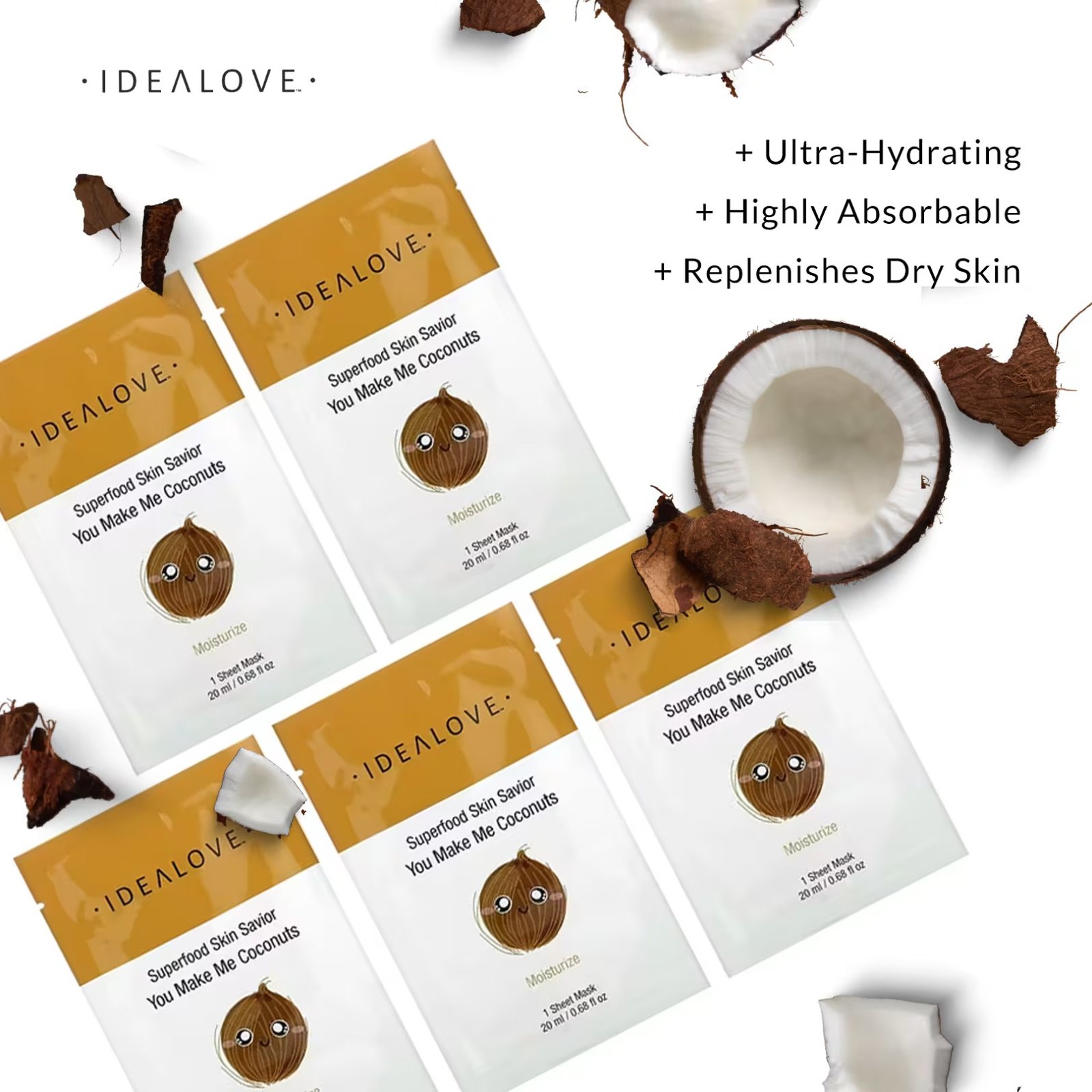 Idealove-ماسك مرطب غني بجوز الهند قطعة واحدة