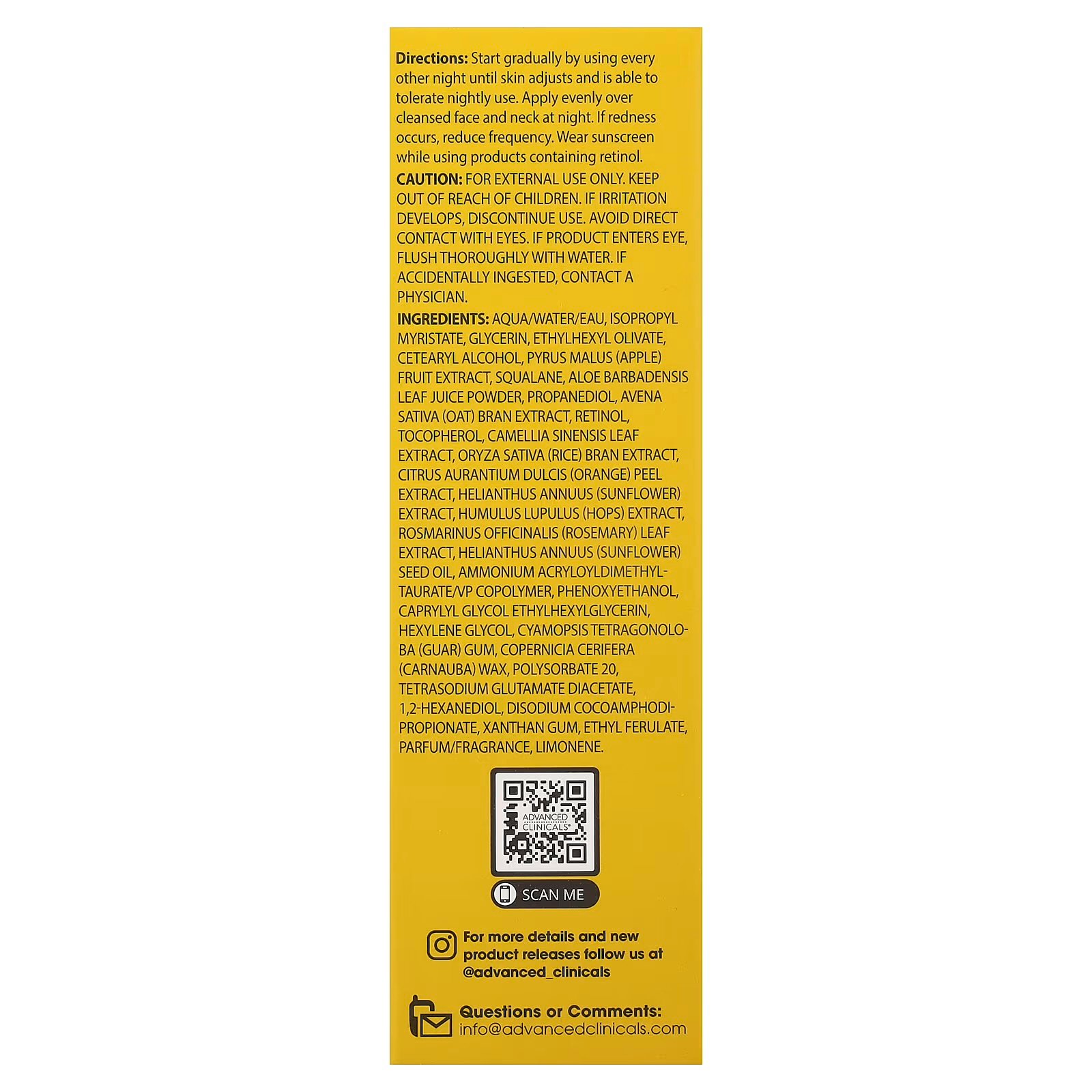 Advanced Clinicals-سيروم ريتانول المضاد للتجاعيد(retinol)