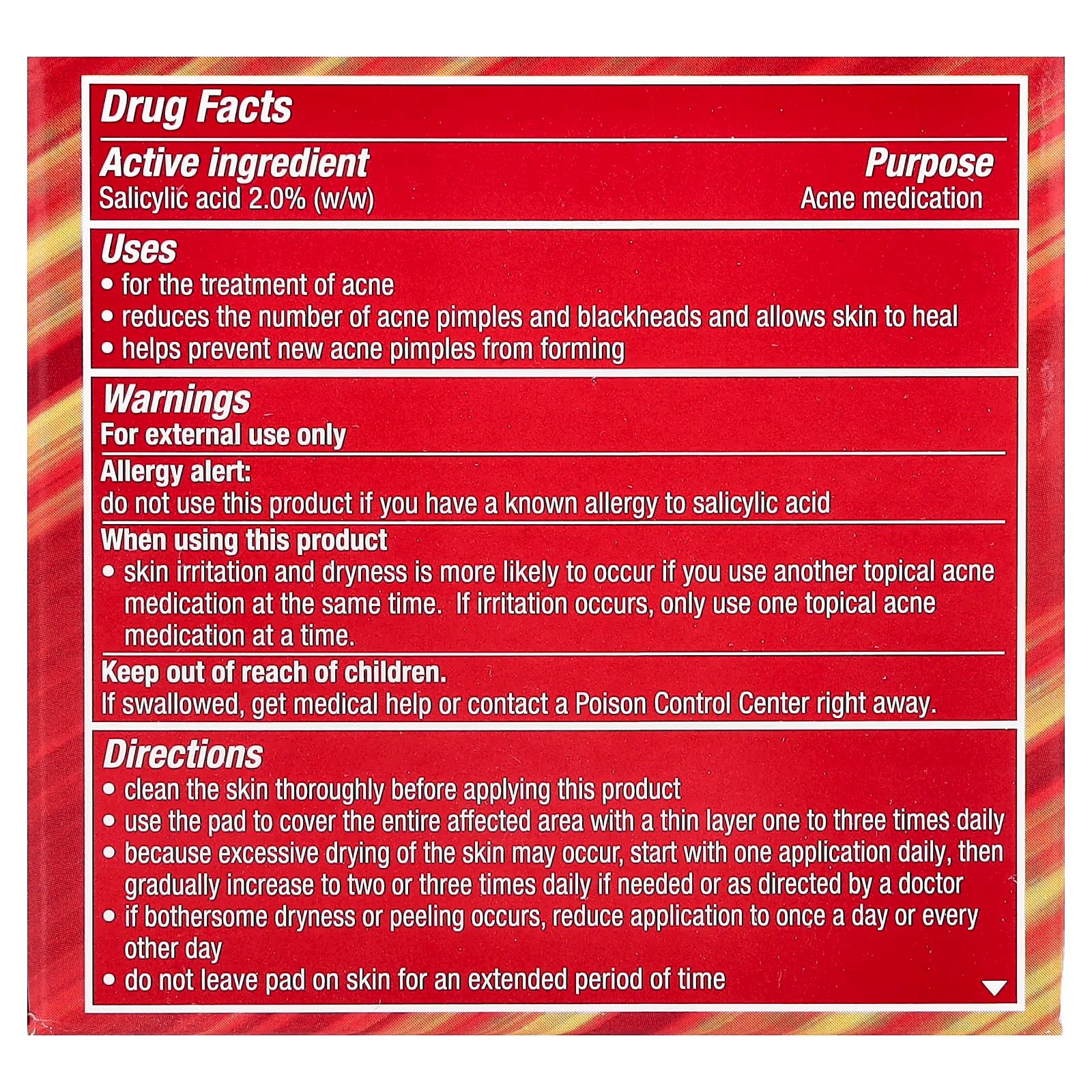 Stridex- مسحات قطنية للسيطرة على حب الشباب، فعالية قصوى، خالٍ من الكحول، 55 قطعة