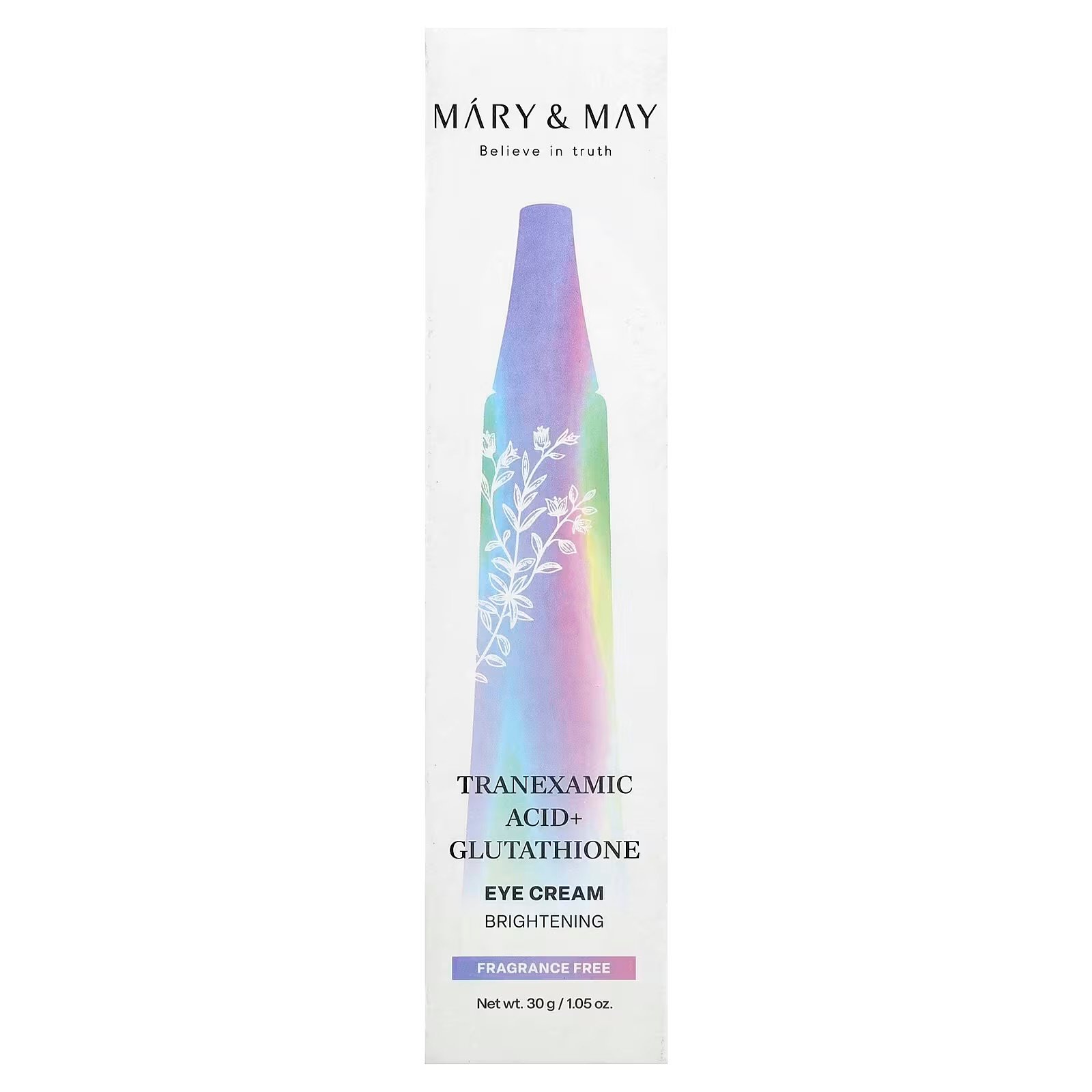 MARY & MAY - TRANEXAMIC ACID + GLUTATHIONE EYE CREAM -ماري أند ماي‏, حمض الترانيكساميك + كريم الجلوتاثيون للعينين