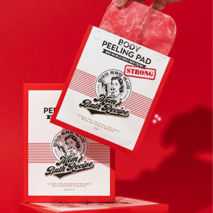 ليفة تقشير الجسم الكورية قويةMom's Bath Recipe Body Peeling Pad Strong