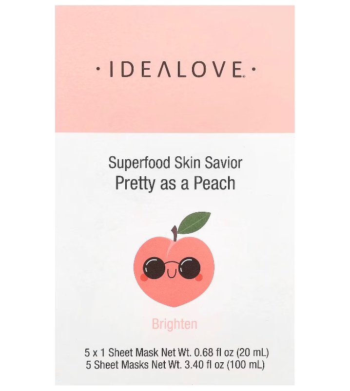 Idealove, Superfood Skin Savior, Pretty as a Peach, ماسك ايديا لوڤ قطعة ١